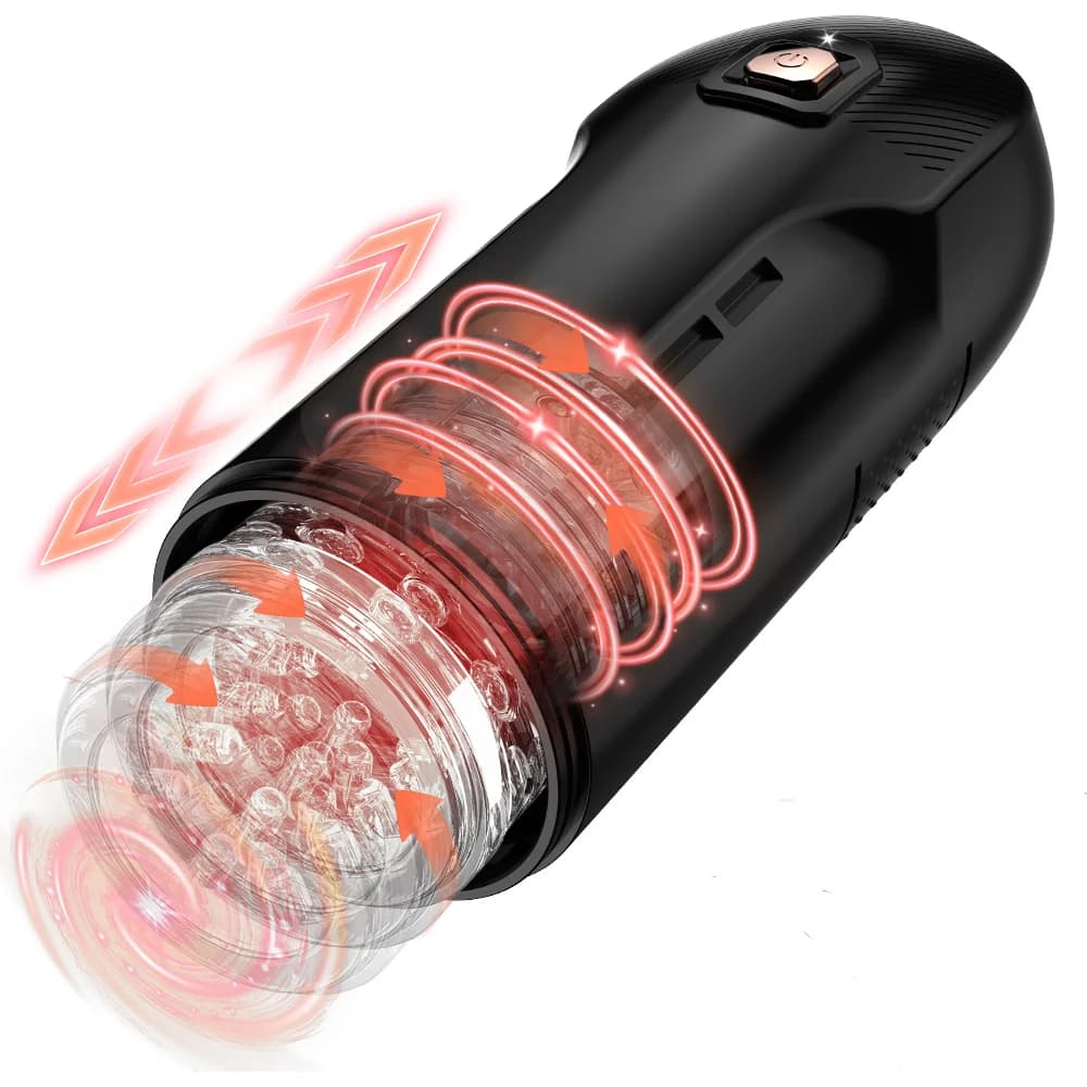Masturbatore Automatico Maschile con Rotazione Telescopica e Vibrazione, Coppa per Masturbazione, Pompa per Pene, Giocattolo Sessuale per Uomini