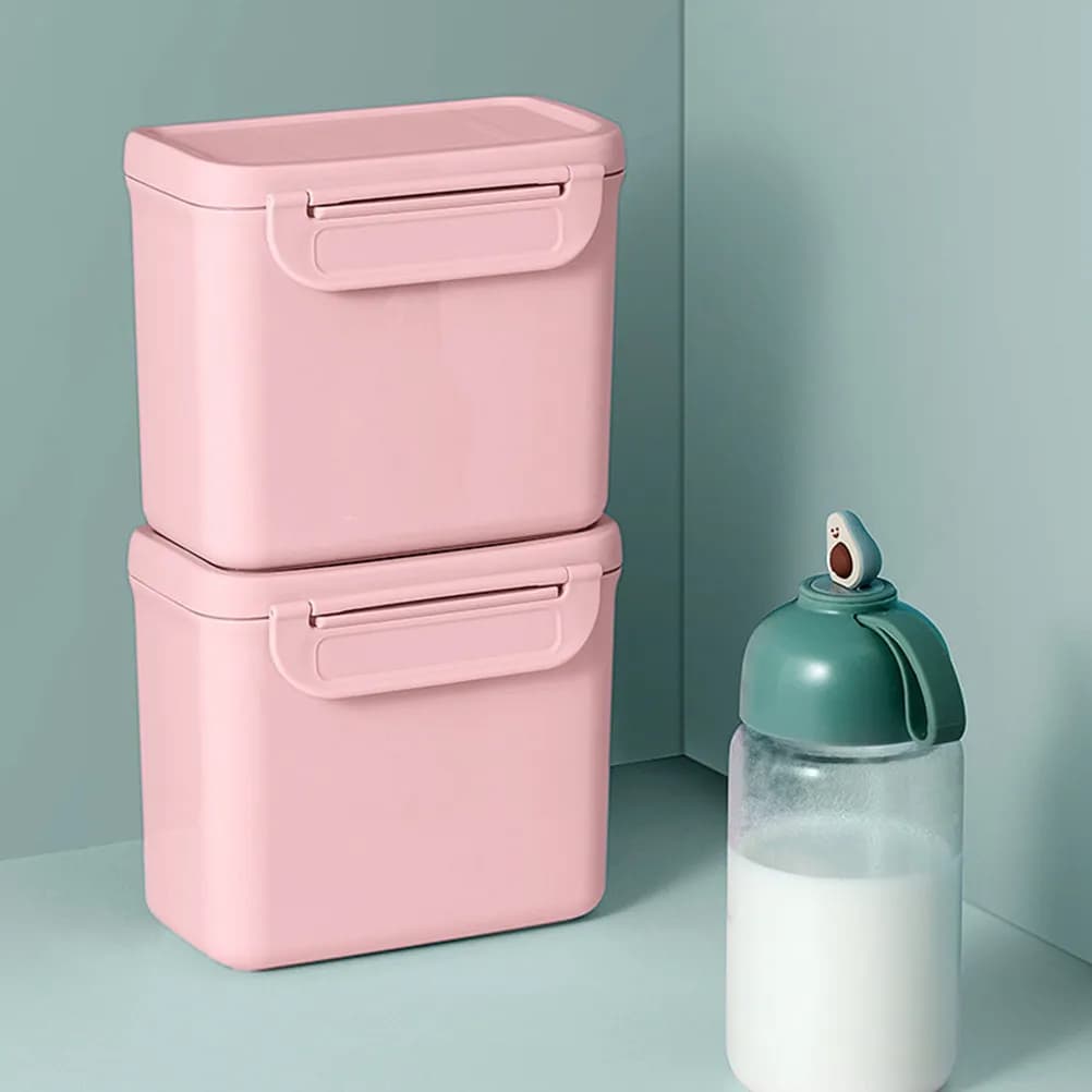 Dispenser Portatile Compatto per Latte in Polvere, Contenitore per Formula per Neonati, Antigoccia con Doppia Chiusura, Sicuro per Alimenti, con Cucchiaio Integrato e Raschietto