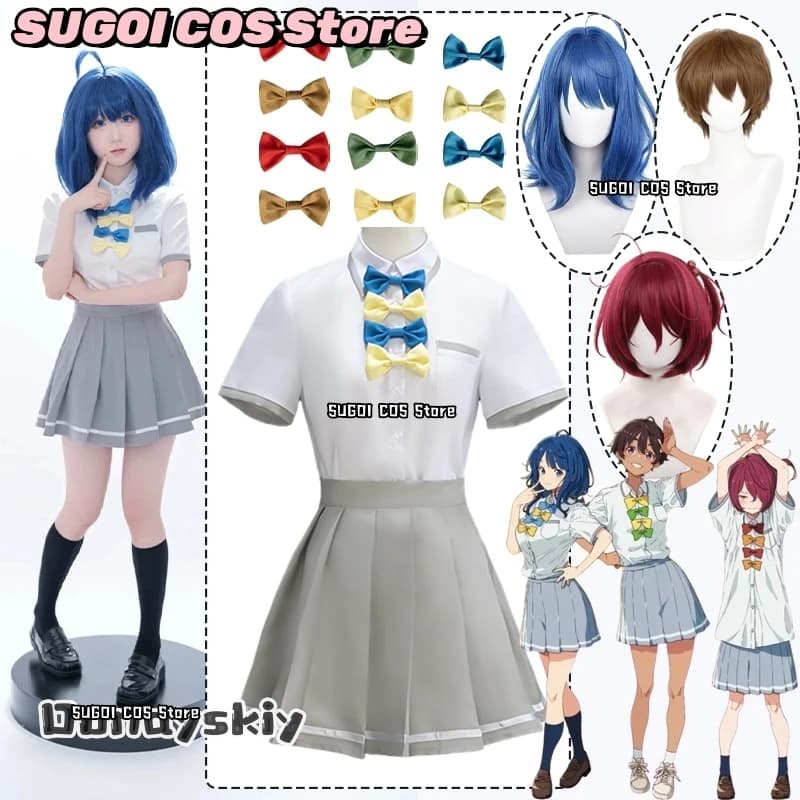 Yanami Anna Yakishio Remon Komari Chika Costume Cosplay Parrucca JK Uniformi scolastiche Papillon Set Travestimento di Halloween per donne adulte