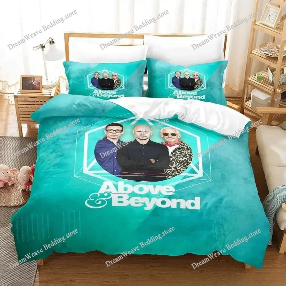 Set di Biancheria da Letto Music Band Above Beyond, per Letto Singolo, Matrimoniale, Queen, King Size, per Adulti e Bambini, Set Copripiumino e Lenzuola