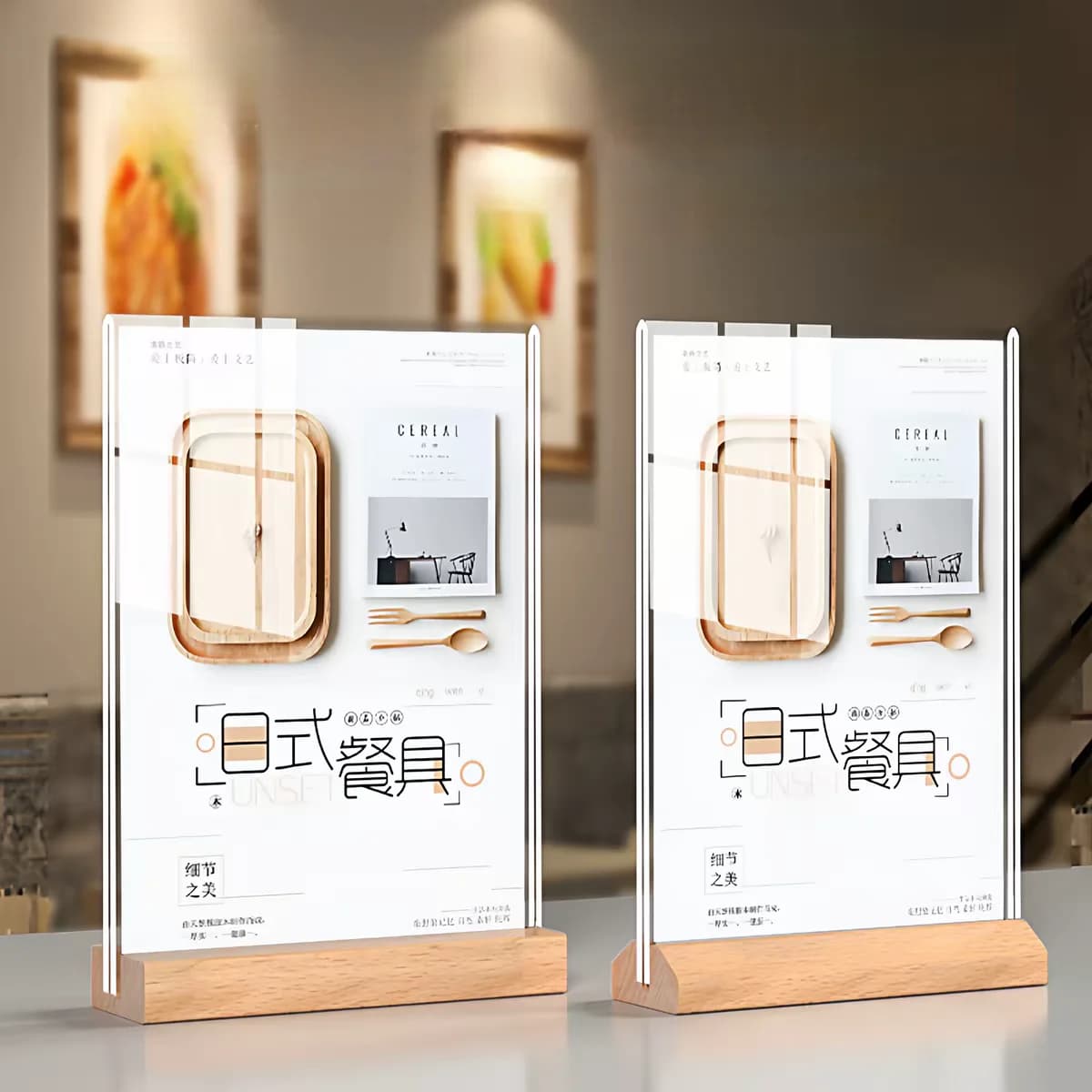 5 Pieces A5 148x210mm T Shape Acrylic Sign Holder Restaurant Table Menu Paper Holder Price Label Flyer Display Stand