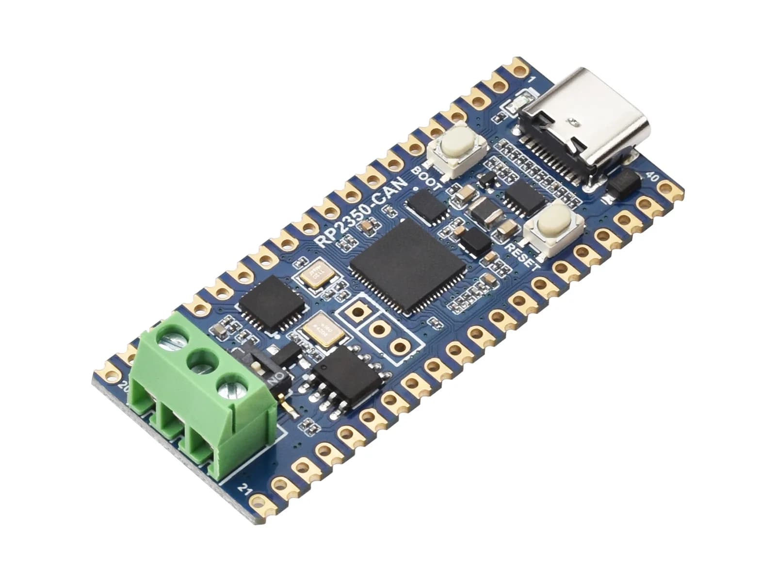 CAN Waveshare RP2350 development card, based on dual-core microcontroller and dual-hitecture Raspberry Pi RP2350A, up to 150 MHz