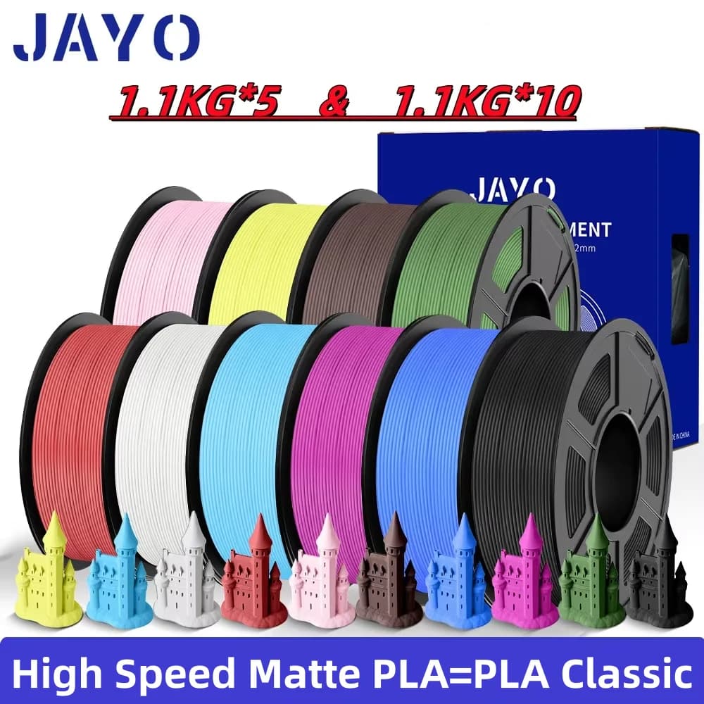 JAYO 3D Printer High Speed Matte PLA Filament 1.75mm 300-600mm/s Print Range High Flow Speedy PLA 3D Printer Filament for 3D