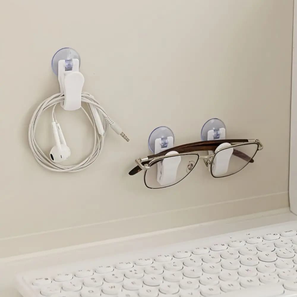 Clip di Fissaggio a Ventosa da 1/4 Pezzi, Gancio Multifunzionale in ABS, Clip per Organizzazione Bagno, Supporto per Messaggi e Fatture da Frigorifero