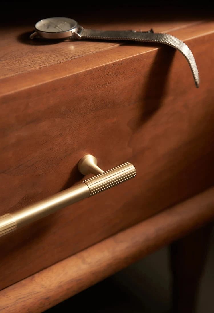Maniglia e pomello per armadio da cucina in ottone massiccio Manopole per cassetti in ottone massiccio zigrinato lineare T Bar Camera da letto Armadio da cucina Hardware