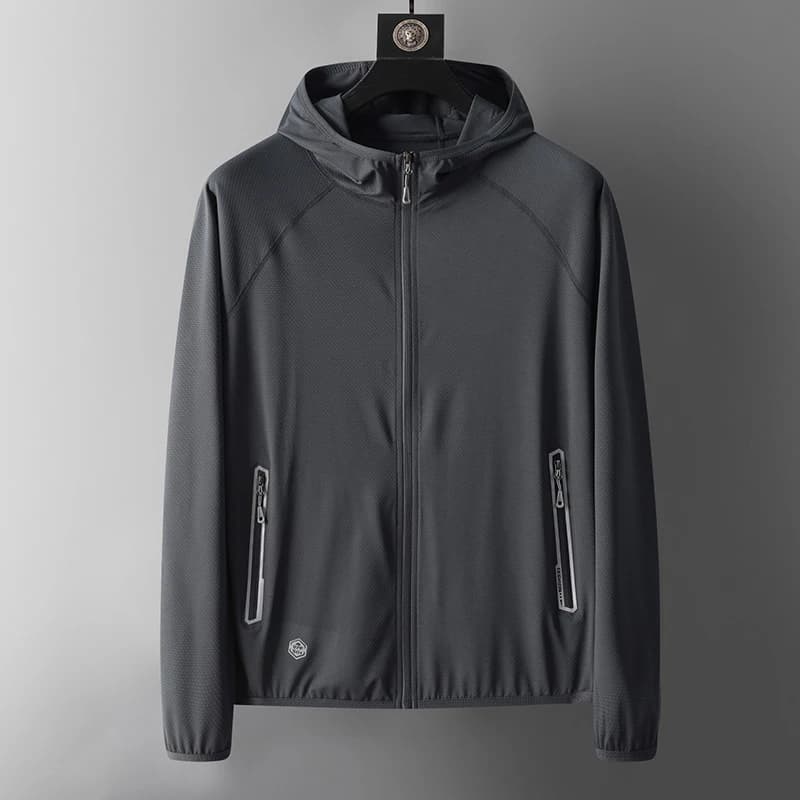 Felpa con Cappuccio Unisex Traspirante in Seta Ghiacciata, Giacca Leggera per Sport all'Aperto, Stile Spiaggia e Street, Protezione UV UPF50+ per l'Estate