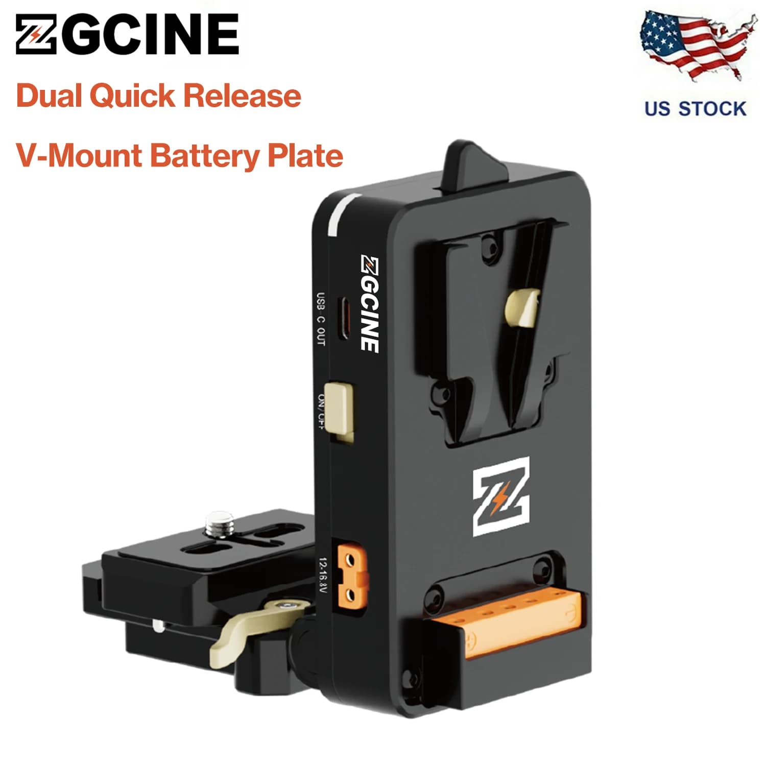 ZGCINE VM-VP4 Battery plate with V Lock Double quick release plate for DSLR camera tripod with battery V Arca-Swiss