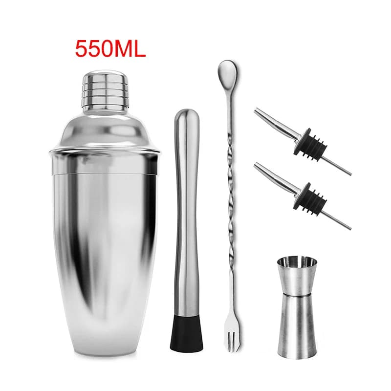 Set da Barman con Shaker per Cocktail in Acciaio Inox, Kit per Miscelare Vini, Accessori per Bar