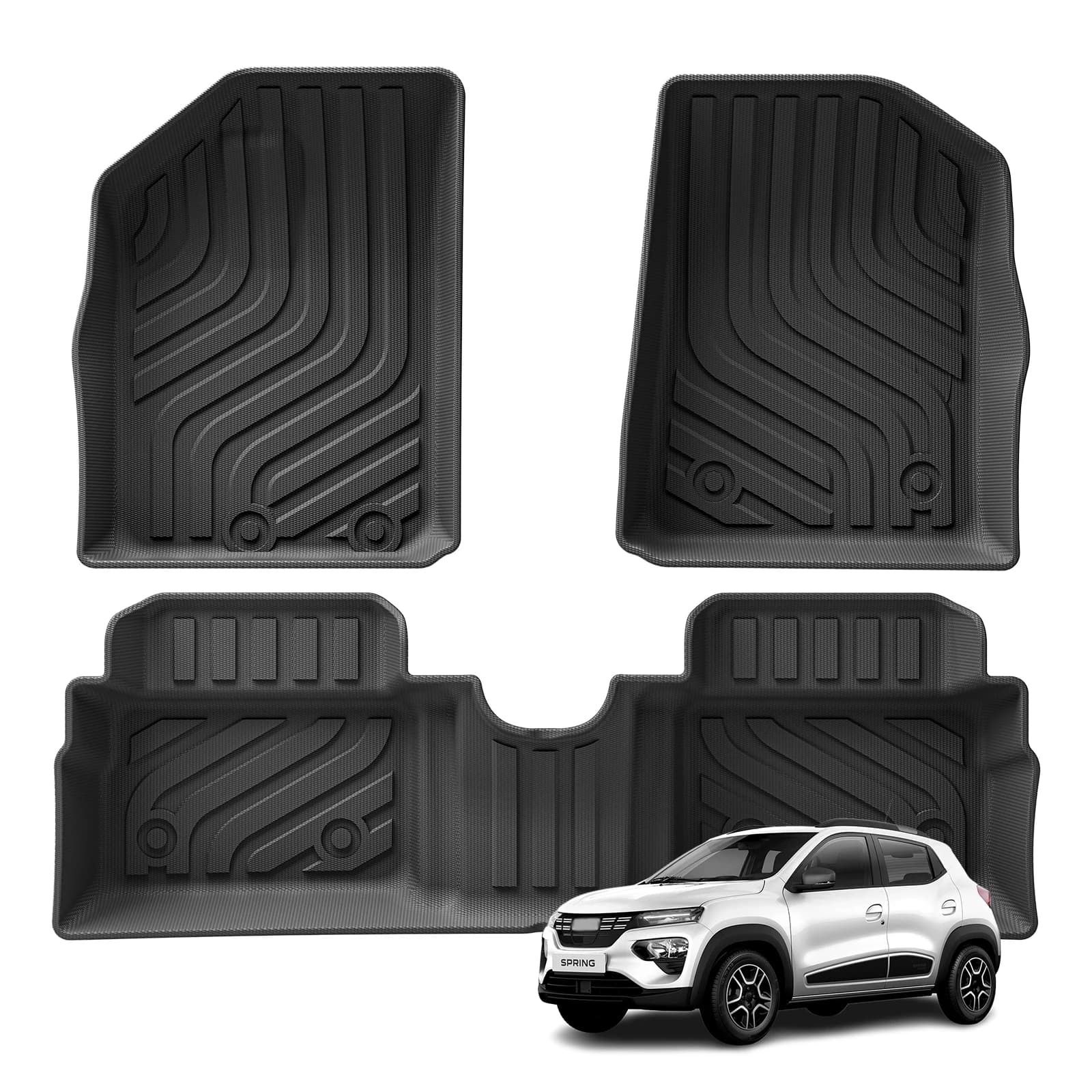 3D Car Car Mats for Dacia Spring EV 2021-2023, Renault City K-ZE, Renault Kwid E-Tech Electric