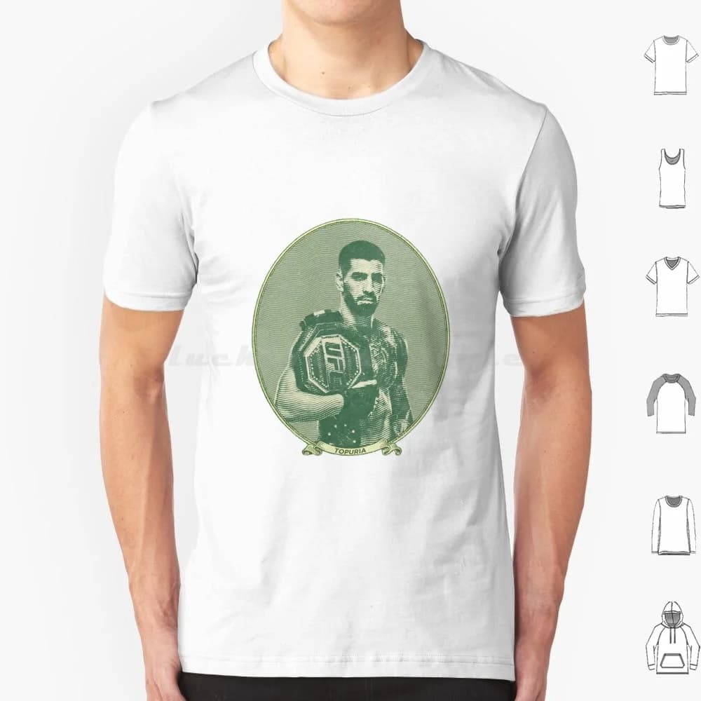 Ilia Topuria Dollar Bill T Shirt Cotone Uomo Donna Stampa fai da te Ilia Topuria Ricco dollaro Bill Money Belt Fighter Georgiano