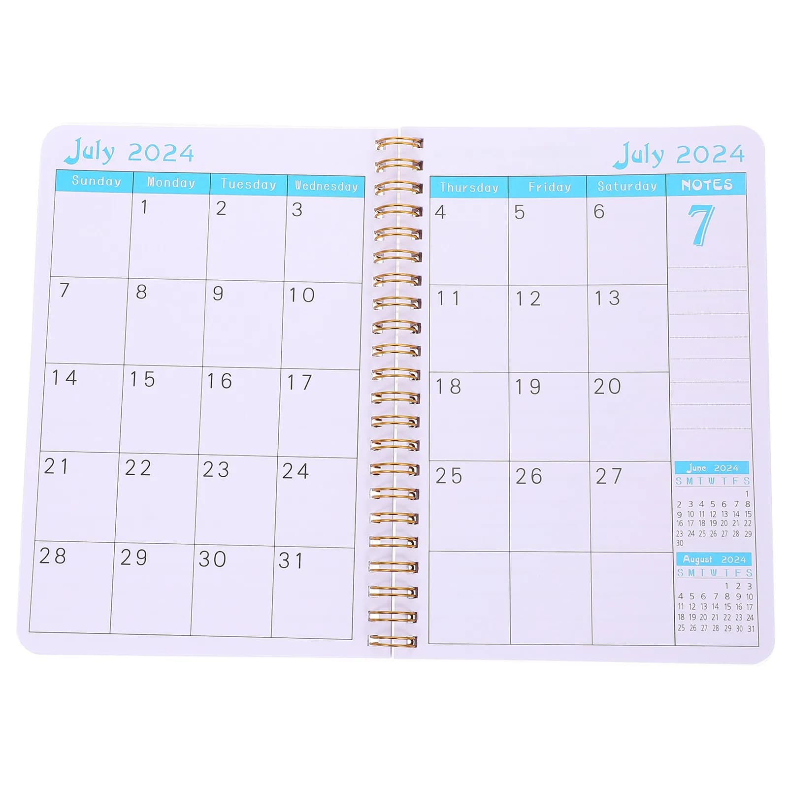 Agenda Giornaliera e Annuale 2024, Quaderno Portatile con Rilegatura a Spirale, Blocco Note per Uso Domestico, Organizer per Insegnanti, Libro per Appunti