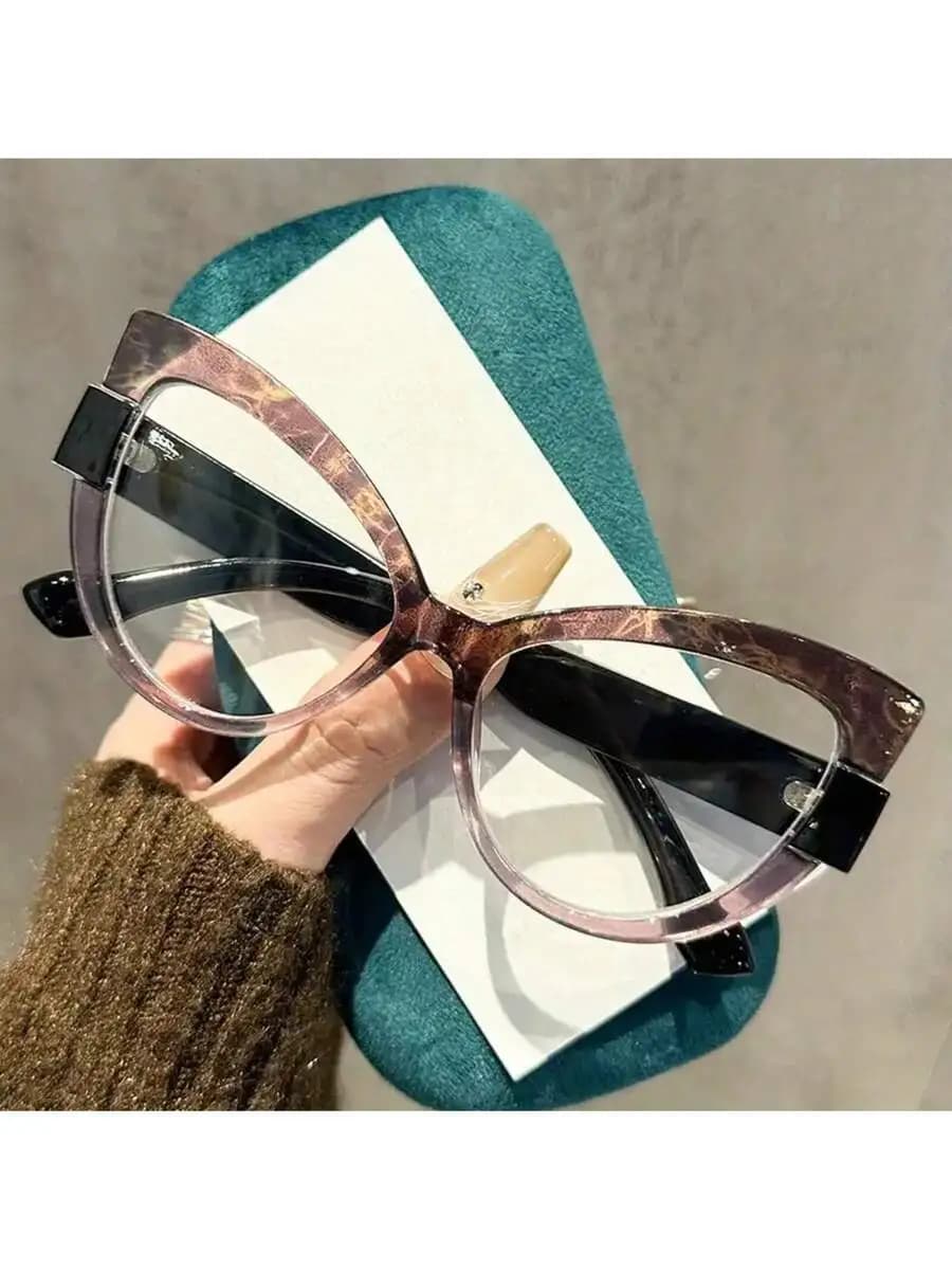 TR90 Cat Eye Reading Glasses For Adults Large Frame With Pink Decoration 1.0-4.0 Magnification Fashion Vision Aid