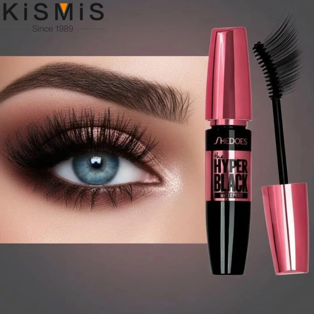 Mascara in Fibra di Seta Impermeabile e Anti-sbavatura per Ciglia Drammaticamente Lunghe, Voluminose e Glamour