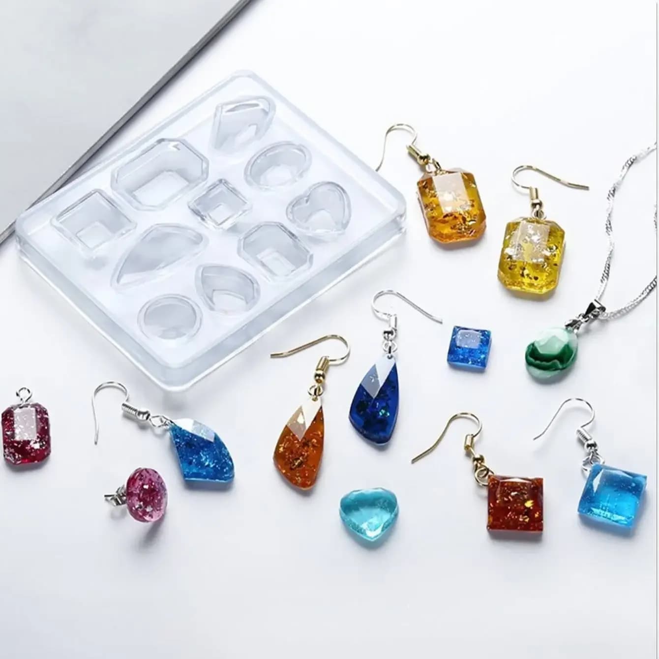 1pc-gemma silicone oval drip mold jewelry for processing earrings hanging in epoxy resin creating casting diy craft mold