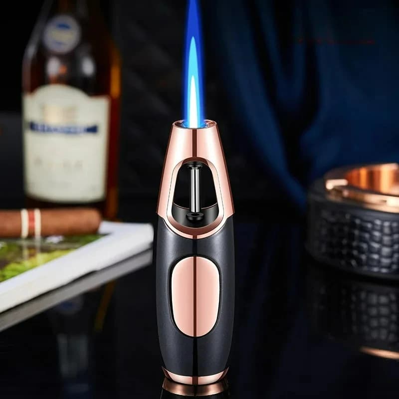 JOBON Trendy and Personalized Men's Metal Blue Flame Igniter Cigar Small Windproof High-end Lighter Latest Model