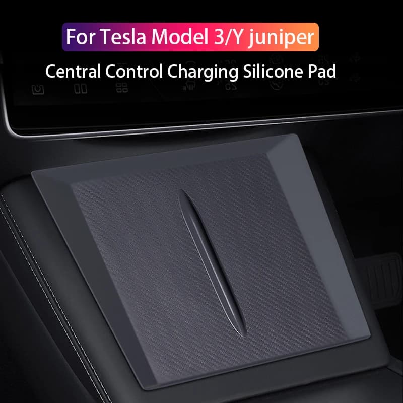 Tappetino in silicone per ricarica wireless per Tesla Model 3/Y 2025 2026 Juniper, tappetino antiscivolo per console centrale, accessori per interni auto