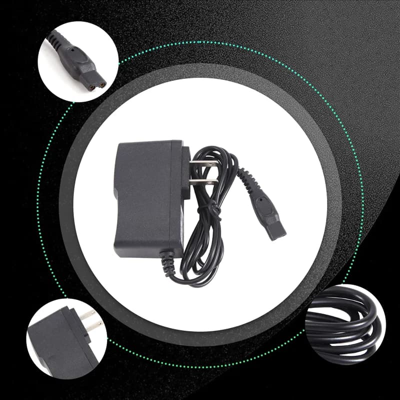 BAAO-Per -HQ8505 Norelco 7000 5000 3000 Series Rasoio elettrico, Adattatore per regolabarba Cavo di alimentazione Spina americana