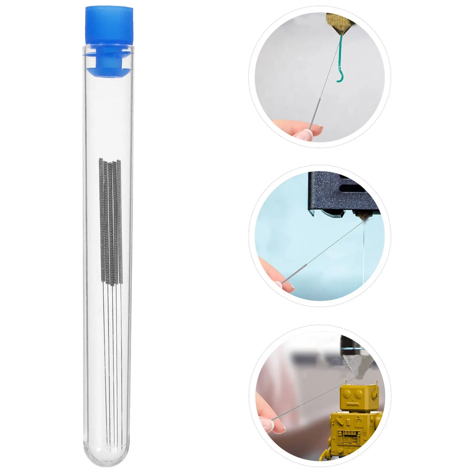 25Pcs 3D Printer Nozzle Cleaning Needles 0.4mm Sturdy Metal Cleaning Tools for Pla ABS Petg Filament Clogs 3D Printer