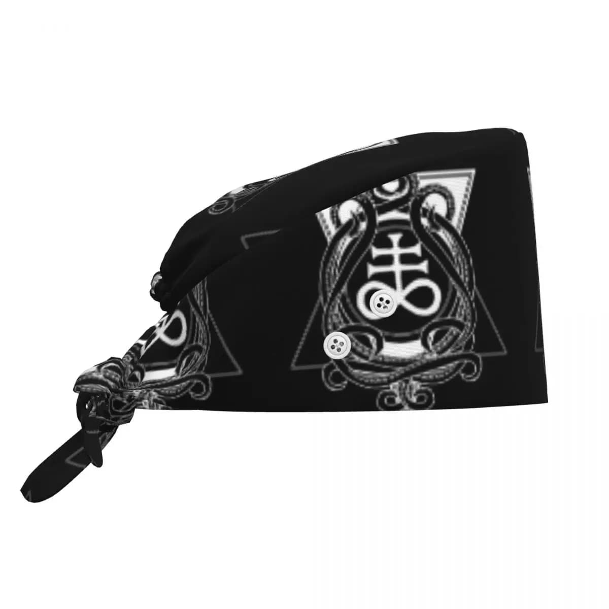 Cappello Chirurgico con Croce Satanica e Tentacoli di Leviathan, Berretto da Lavoro per Medici, Cappello Regolabile per Infermieri e Dentisti, Unisex