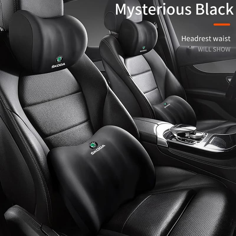 Car Accessories Headrest U-shaped Neck Pillow Lumbar Support For Skoda Octavia Rapid Kodiaq Karoq Fabia Kamiq Superb Derivative