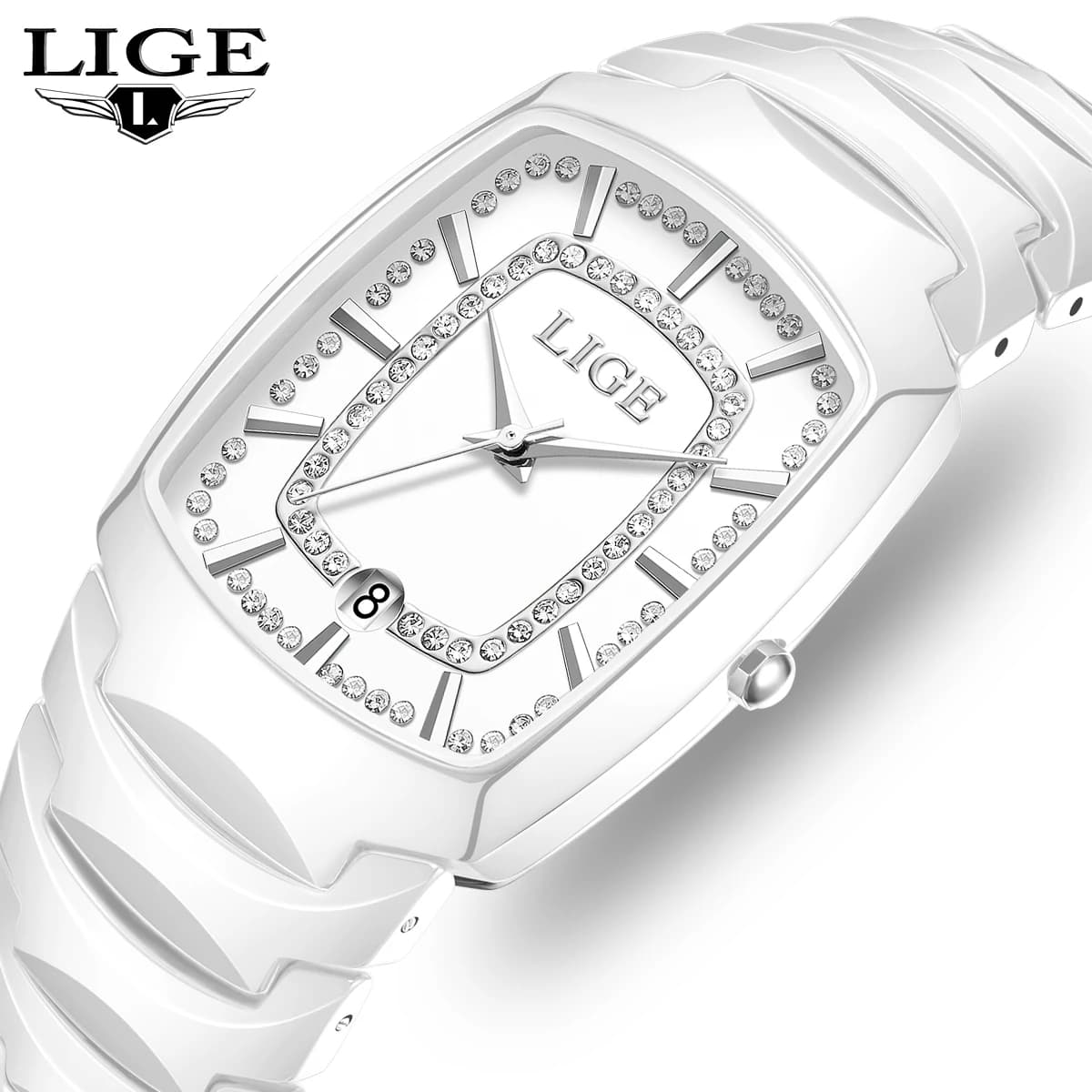 LIGE TOP Watch for Women Elegant Waterproof Fashion Clock creative Ladies watches Ceramic quartz Women wristwatch reloj de mujer