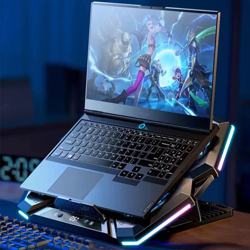 17.8-Inch semiconductor notebook radiator, silent cooling and cooling base support, compatible with gaming computer tablets