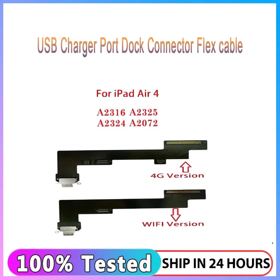 Porta di ricarica Cavo flessibile per iPad Air 4 A2316 A2324 A2325 A2072 4G Wifi Porta USB del caricatore Dock Connettore Presa di corrente Jack Nastro