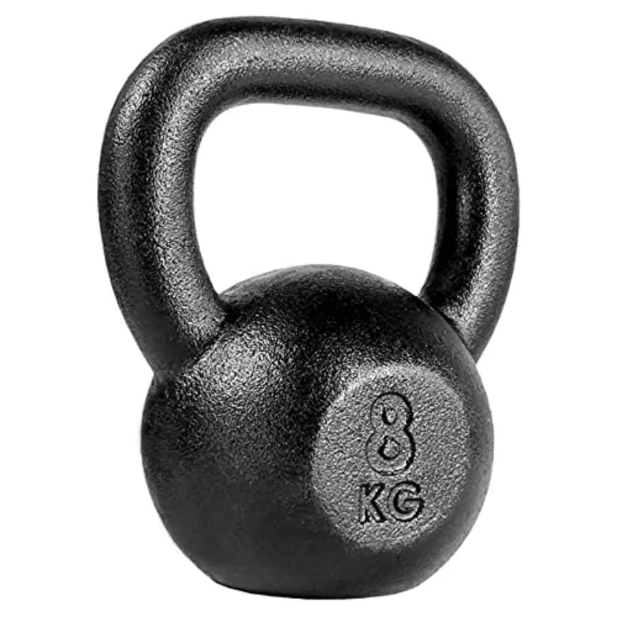 8 kg Kettlebell cast iron resistant from 18 pounds for strength training, home workouts and functional fitness, durable ergonomic design for