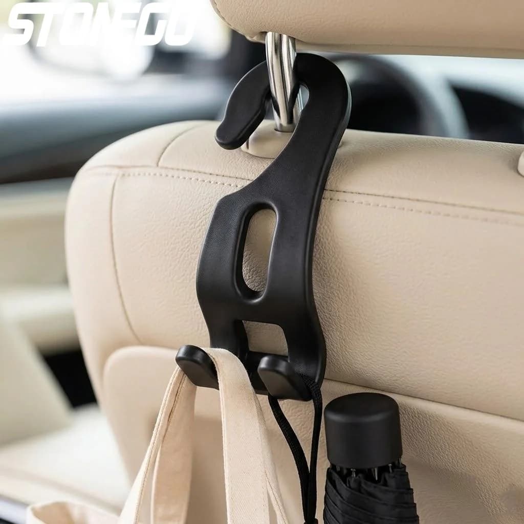 Durable Car Headrest Organizer Hooks Hangers for Handbags Purses Grocery Bags Vehicle Accessories Easy Use
