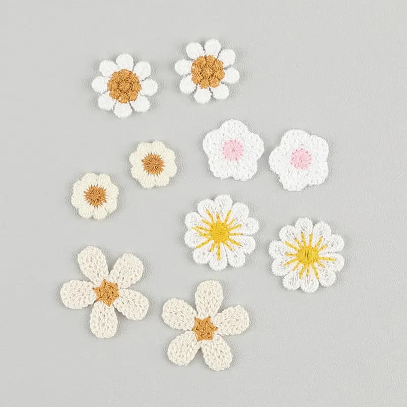 20Pcs Sunflower Embroidery Flower Patches DIY Kit for Shoe Hat Trousers Socks Sew-on Clothing Decorations