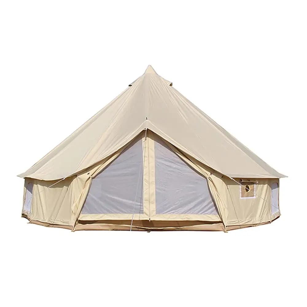 Tenda da campeggio di lusso all'aperto e Glamping Yurt Tenda a campana in tela di cotone traspirante al 100% con cric per stufa