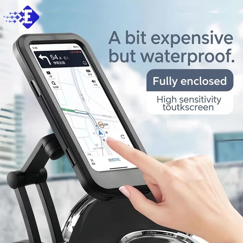 Universal Touch Screen Bicycle Motorcycle Phone Stand 360 Degree Adjustable Waterproof Magnetic Shockproof Handlebar Phone Mount
