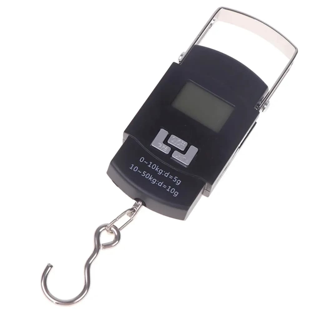 Black Color Portable Luggage Scale 50kg Capacity LCD Display Digital Scale Hook Design Digital Screen Mini Scale