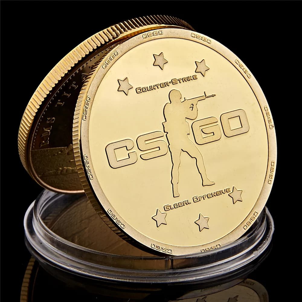Collezione di monete con giochi di sfida commemorativi placcati in oro con design CS GO Counter Strike