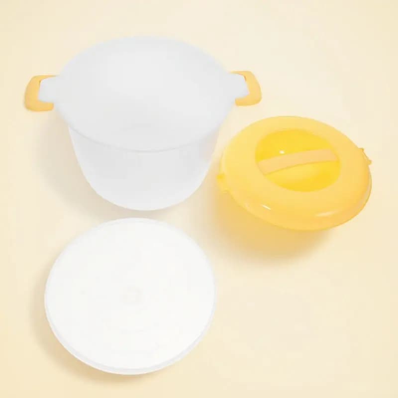 Cuociriso per Microonde da 4 Tazze, Leggero e Facile da Pulire, Contenitore per Riso, Lunch Box Stile Bento, Cuociriso per Microonde per Casa e Cucina