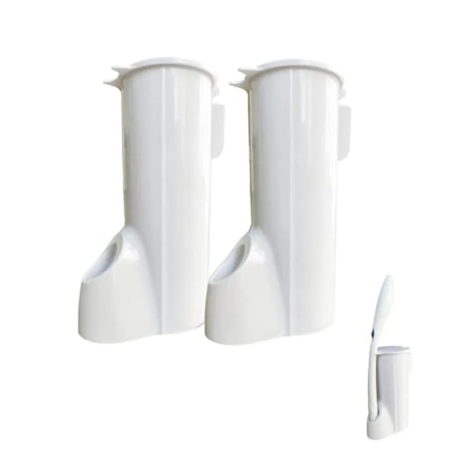 2 Confezioni Supporto per Bacchetta Igienica (Solo Supporto, Senza Bacchetta), Kit di Pulizia WC con Spazzola Monouso, Kit di Avvio per la Pulizia del WC, Supporto da Parete per Stoccaggio