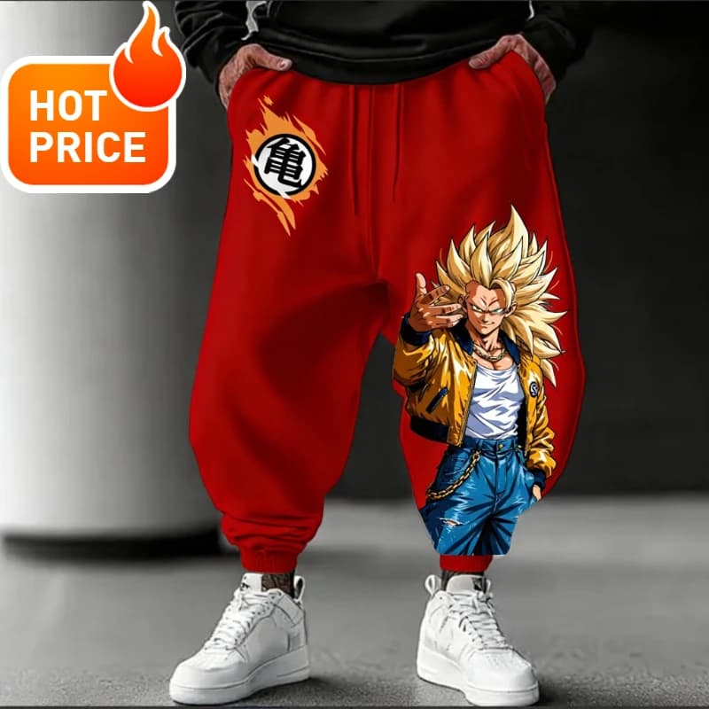 Pantaloni Sportivi Invernali Dragon Ball Son Goku Harajuku Saiyan 2026, Leggings Casual Unisex per Uomo e Donna