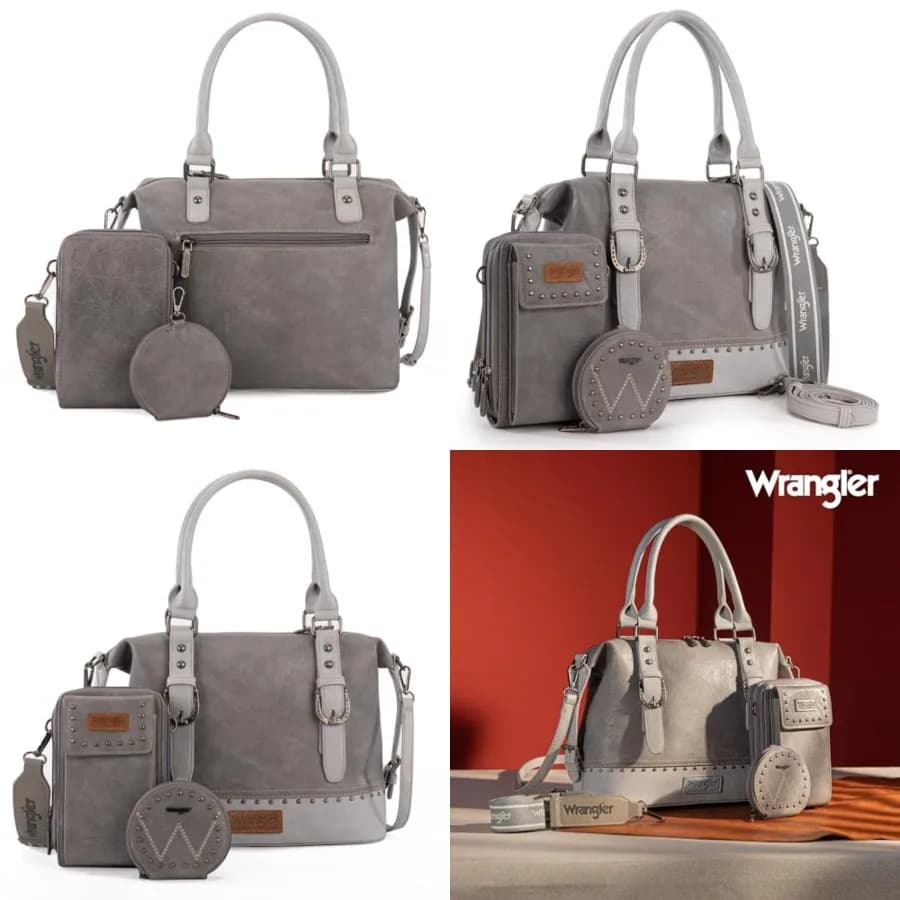 Set di 3 Borse da Donna Wrangler: Borsa a Mano con Scomparto per Cellulare e Portamonete