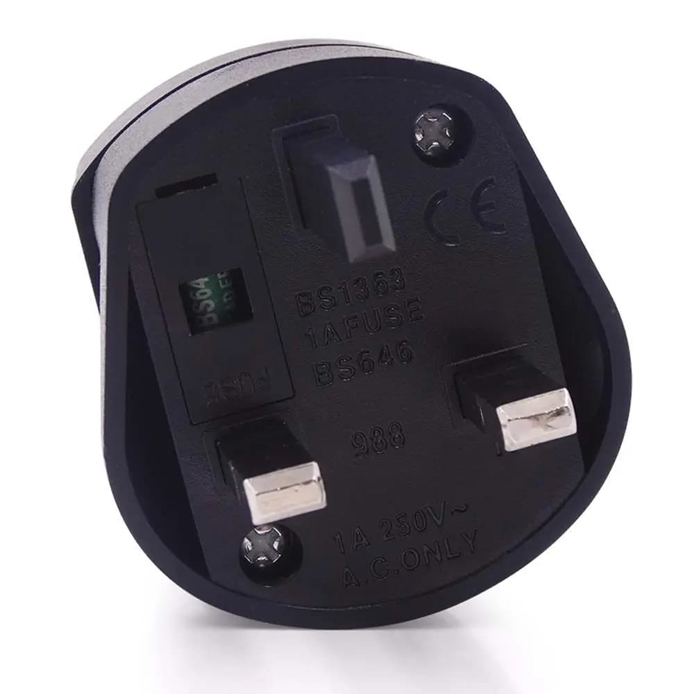 Adattatore da Viaggio per Prese Elettriche con Spina Rotonda, Convertitore da EU a UK, Adattatore per Spina UK, Convertitore da Presa EU a UK