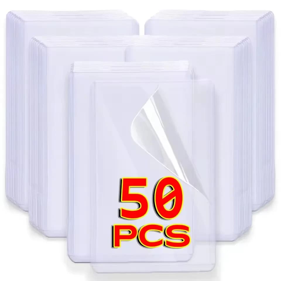 1/50Pcs Transparent Card Sleeve Korean Kpop Card Sleeve with Protective Film Holder Idol Photo Game Card Holders Cover 35PT