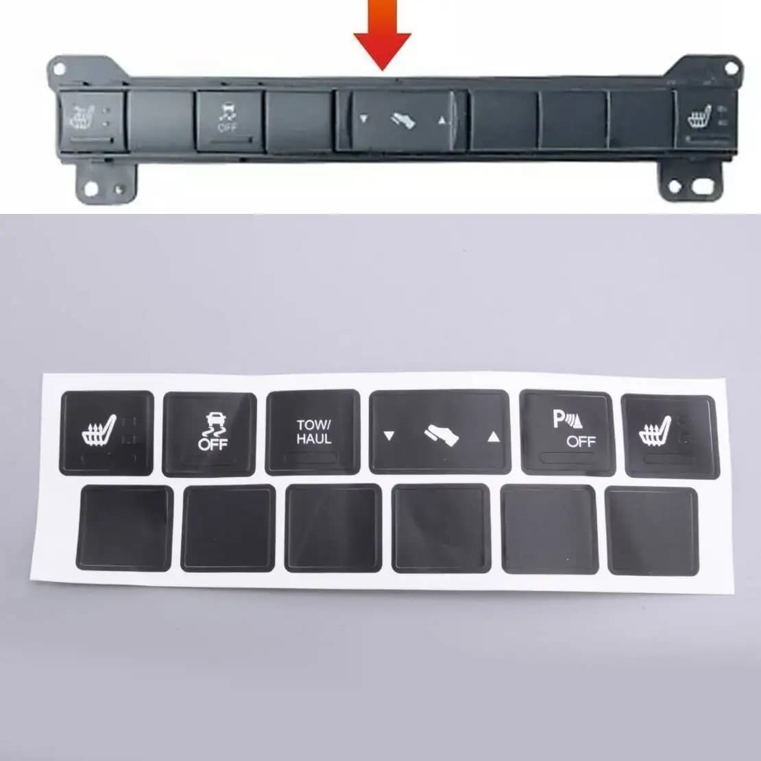 Heated Seat Traction Button Repair Sticker Decals Set Matte Black Vinyl fit for Jeep Cherokee Commander 2005 2006 2007 2008 2009