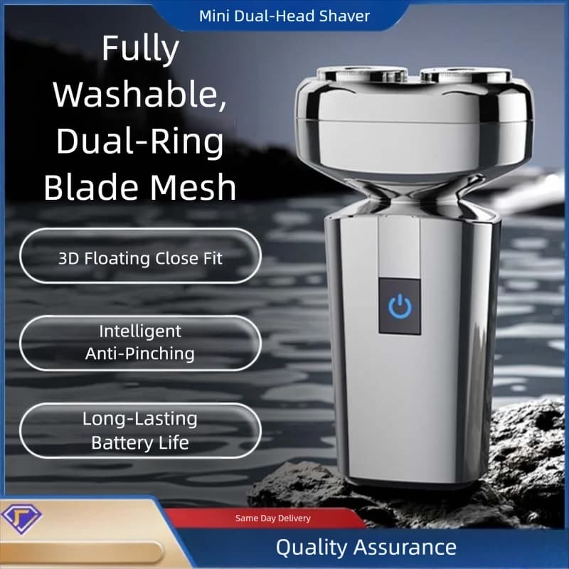 Professional Razor for Men IPX7 Waterproof Shaving Machine With Mini Double Lama Floating Electric Shaver Idea Gift Barba Trimmer