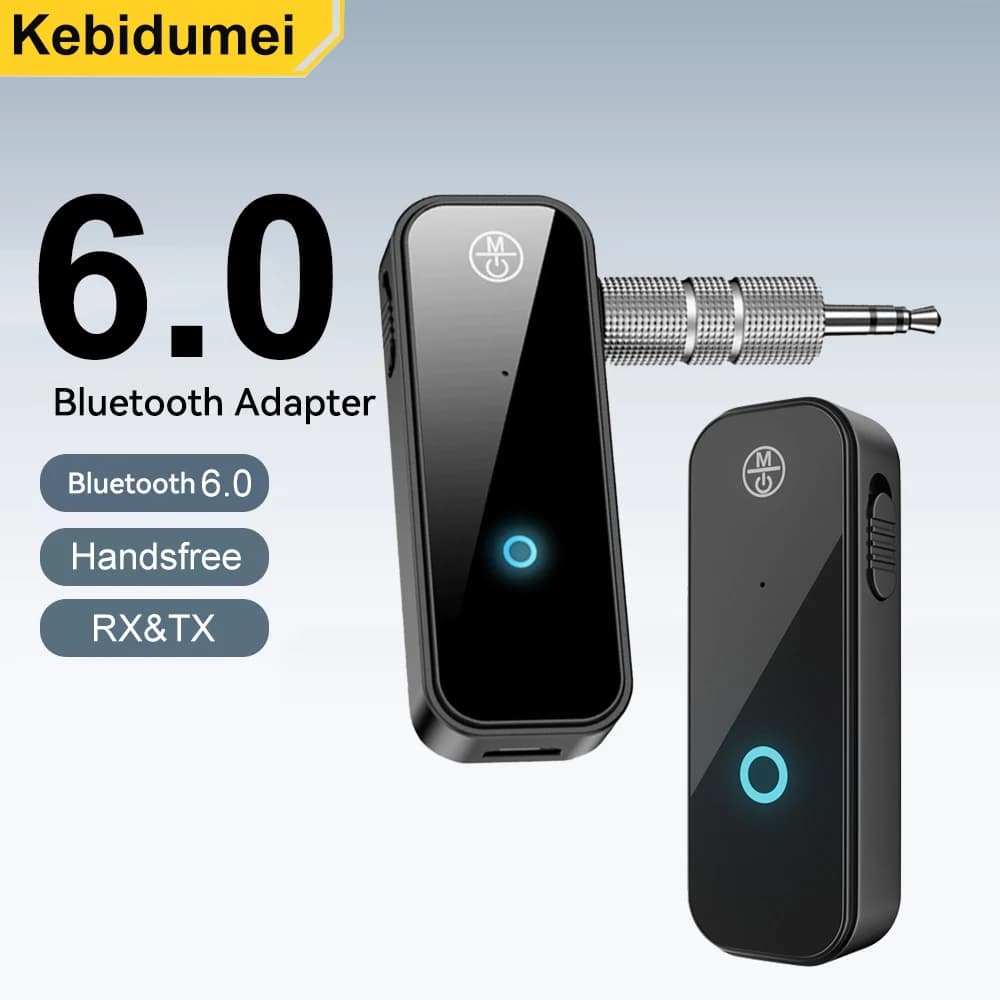 Adattatore ricevitore trasmettitore Bluetooth 6.0 Audio wireless per musica per auto Altoparlante per cuffie Jack da 3,5 mm Adattatore audio wireless AUX
