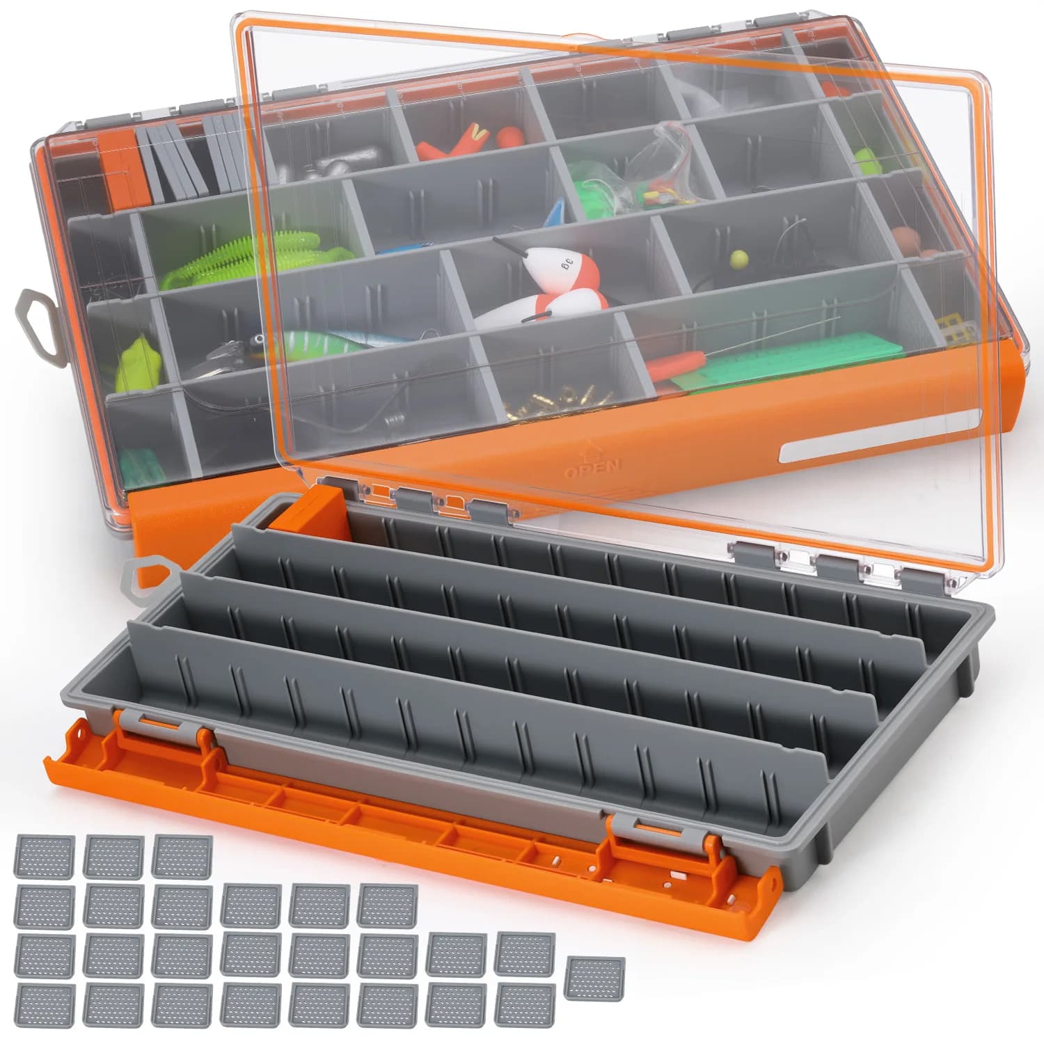 Sougayilang 275/355mm Box Fishing Tools 1/2pz Box Plastic Bag Portable Fishing Accessories Artificial bait box