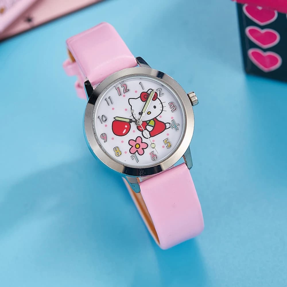 Sanrio Hello Kitty Kids Watches Kawai Quartz Casual Fashion Baby Wrist Watch Woman Girl Kids Birthday Gifts