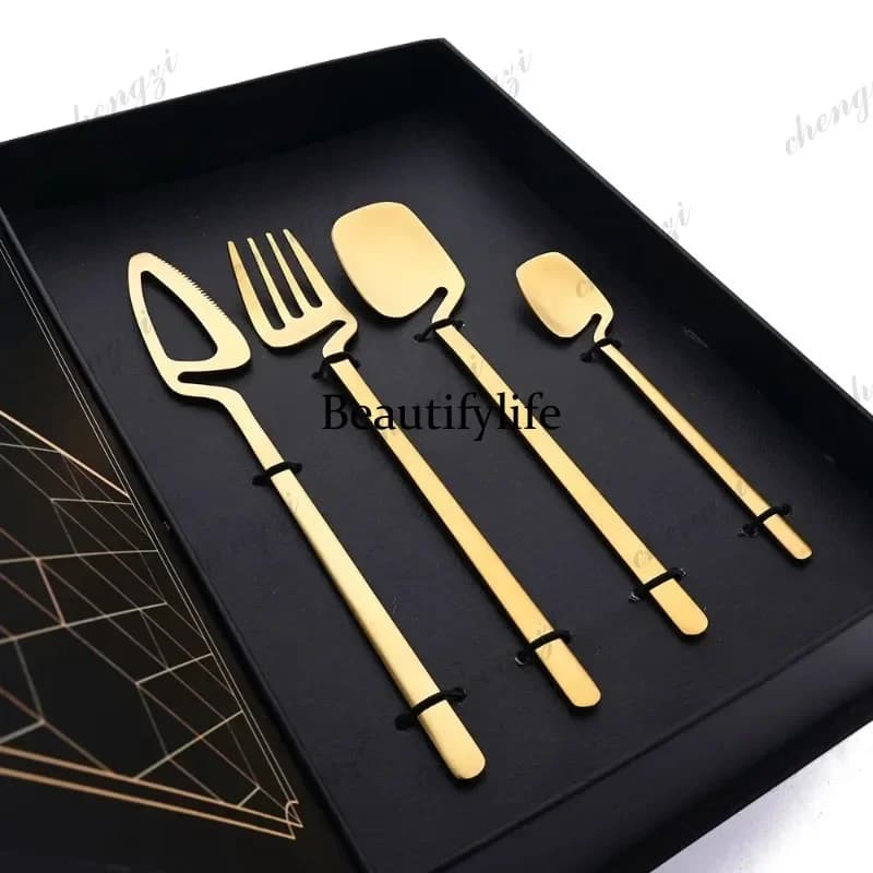 Set di posate nere opache E182 da 32 pezzi, set di stoviglie in acciaio inossidabile 304, set di coltelli, forchette e cucchiai, set da pranzo, per bar, feste, cucina e tavola.