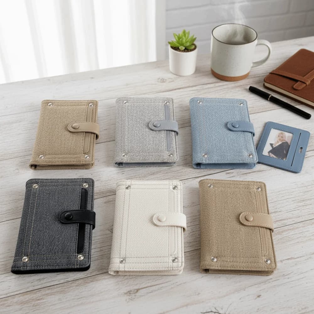 Porta Carte e Passaporto in PU, Custodia per Passaporto, Porta Biglietti, Clip per Passaporto in Denim, Porta Carte, Pochette Pieghevole per Check-in Aereo