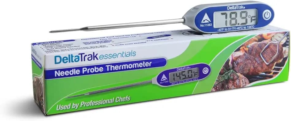 DeltaTrakessentials 11063 Termometro con sonda ad ago con display Jumbo FlashCheck automatico