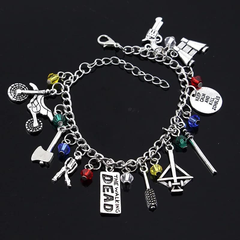 Vendita calda The Walking Dead Braccialetti ispirati Zombie Survival Horror Gioielli con ciondoli Mini ciondolo ascia in lega