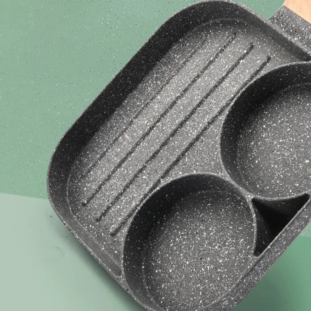 Padella per Colazione Antiaderente con Rivestimento in Pietra, Fondo Resistente all'Usura, Manico Ergonomico, per Fornelli a Induzione e Gas